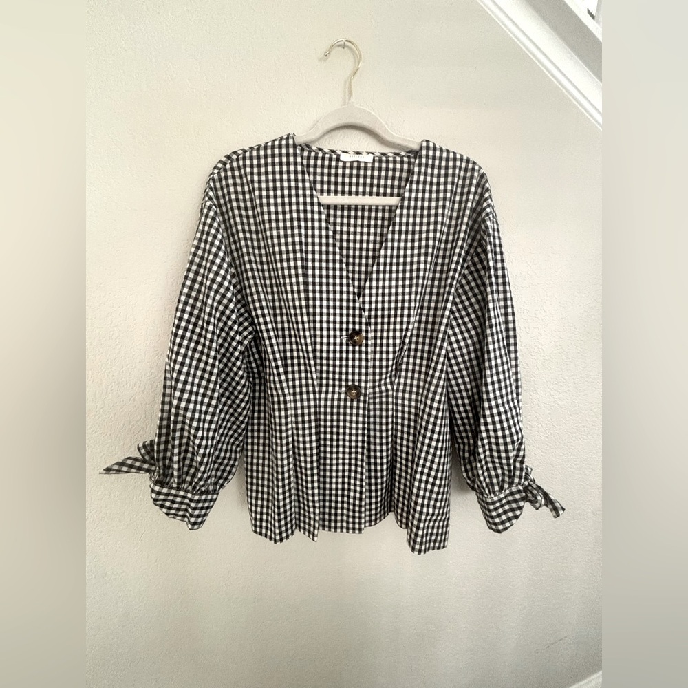 All:row gingham babydoll top